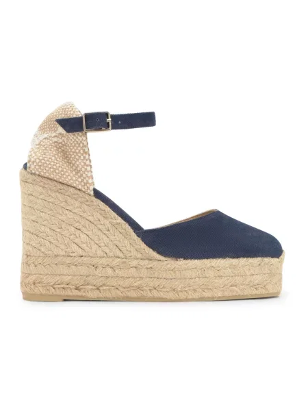 Espadryle Castaner na koturnie niebieskie