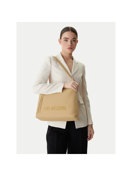 Geantă LOVE MOSCHINO Bej alb