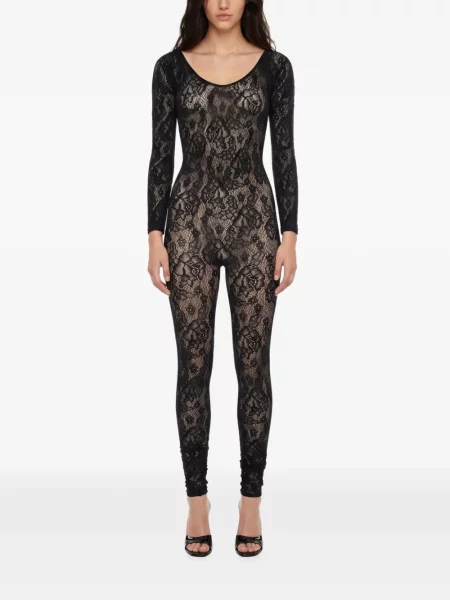 Gėlėtas nėriniuotas kombinezonas Wolford juoda