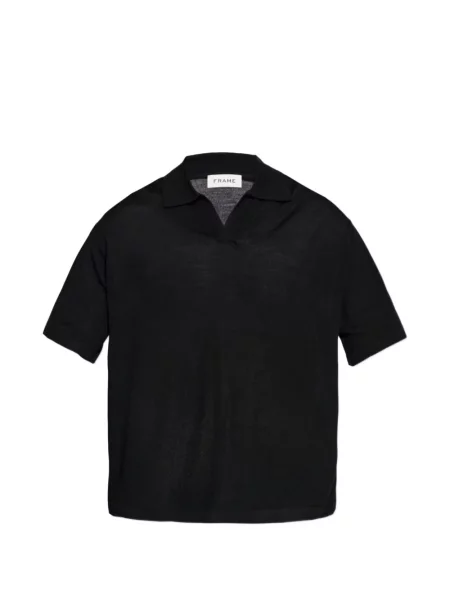 Scurt tricou polo Frame tricotate negru