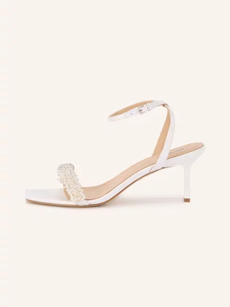 Lola Cruz Sandály Martina S Ozdobnými Korálky krémová