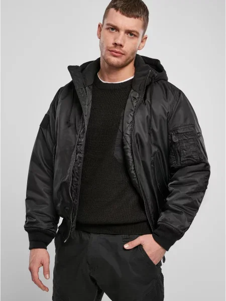 Bomber jakna Brandit s kapuco črna