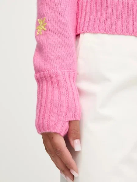 Шерстяной легкий свитер Rossignol розовый