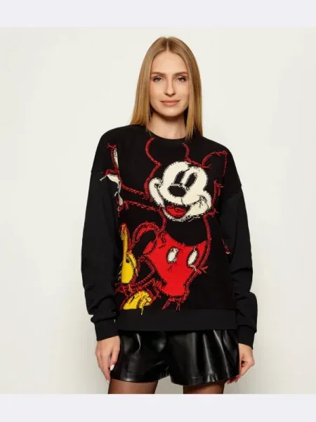 Desigual Pulover HELLO MICKEY | Desigual x Disney | negru