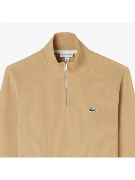 Lacoste Bluza Half Zip Classic Fit beżowa