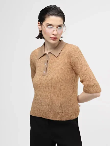 Sewel Поло Вовна/акрил коричневий