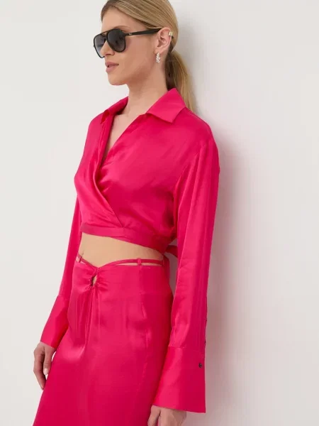 Herskind bluzka fioletowy gładka różowa