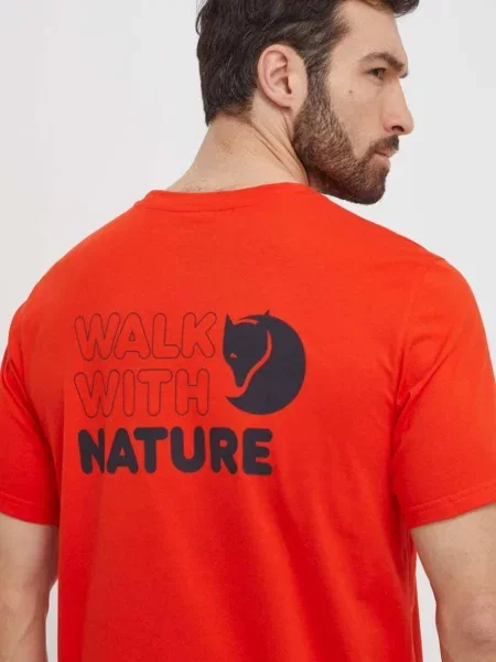 T-shirt Fjallraven Walk With Nature M pomarańczowy