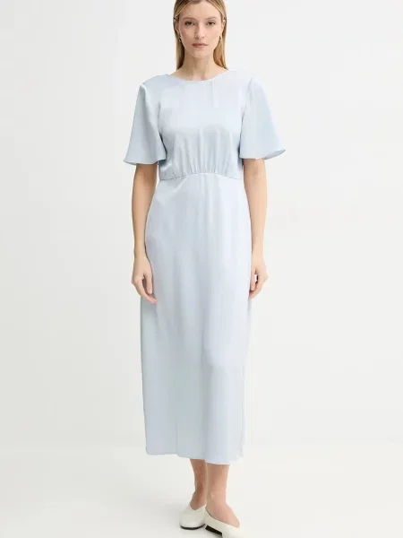 Samsoe Samsoe rochie SALUCINDY maxi evazati albastru