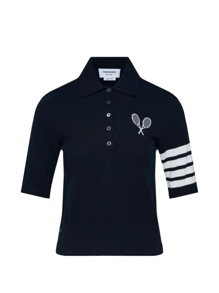 Tricou polo Thom Browne tenis albastru