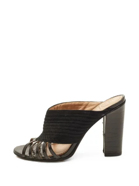 Matlasat sandale Tory Burch din piele de căprioară negru