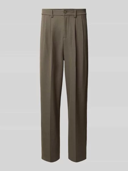Spodnie z zakładkami w pasie z elastycznym pasem model GRANT' Casual Friday