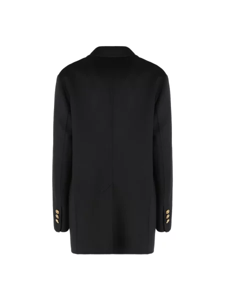 Krótki płaszcz Versace z kaszmiru dwurzędowy czarny