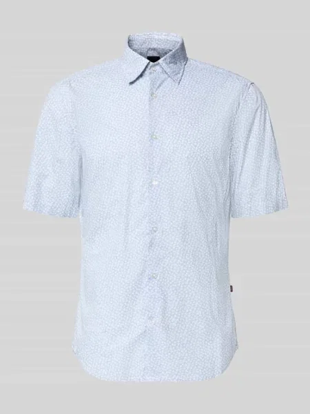 Koszula casualowa o kroju regular fit z czystej bawełny model Boss Orange niebieska