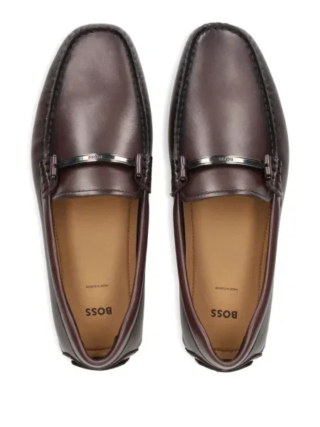 Pantofi loafer Boss din piele maro