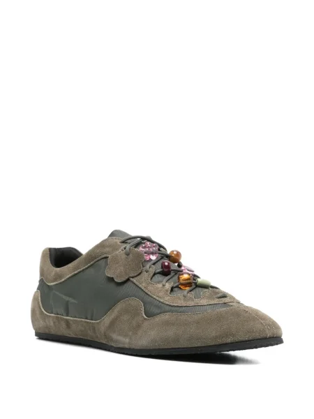 Sneakerși Cecilie Bahnsen din piele de căprioară verde