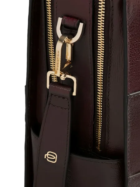 Torba na laptopa Piquadro skórzana brązowa