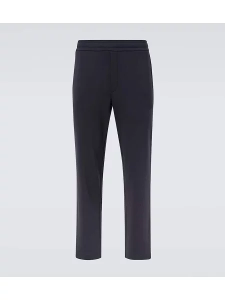 Pantaloni Moncler din jerseu albastru