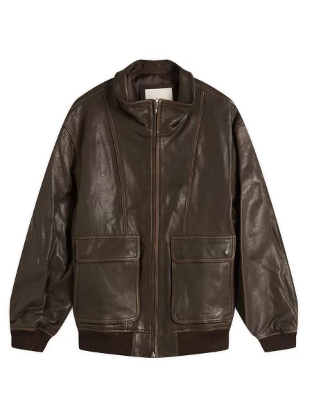 Kurtka skórzana Dunst brązowa