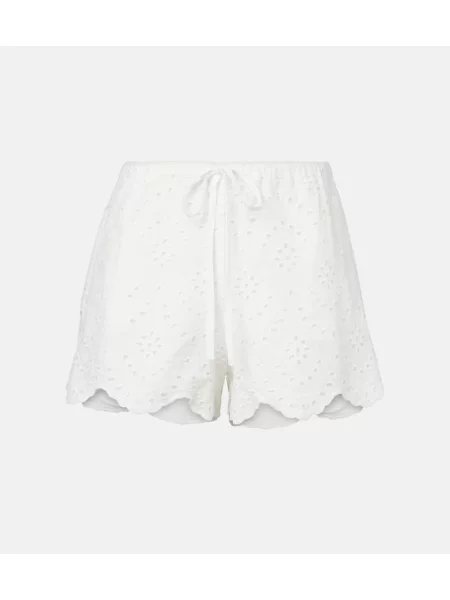 Pantaloni scurți Poupette St Barth cu broderie alb