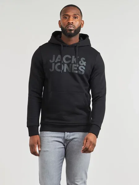 Kapucnis szvetter Jack & Jones autogrammal fekete