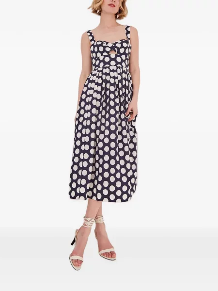 Rochie midi Cara Cara cu buline albastru