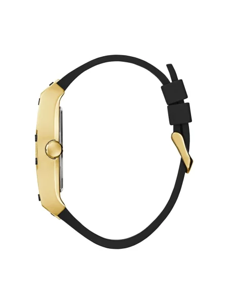 Lniany zegarek Guess czarny