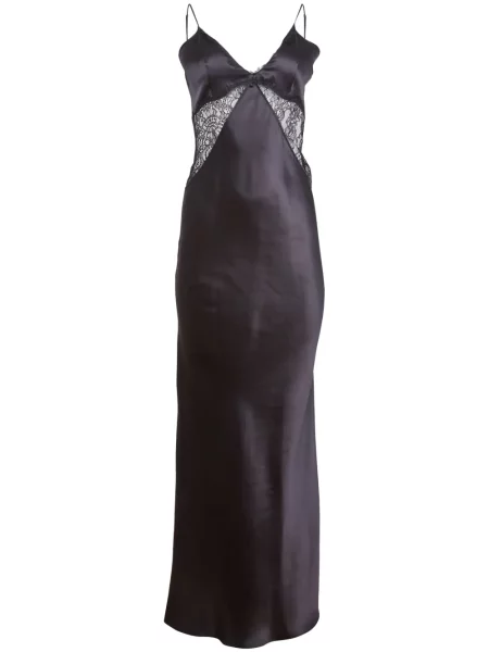 Rochie maxi Fleur Du Mal de mătase negru