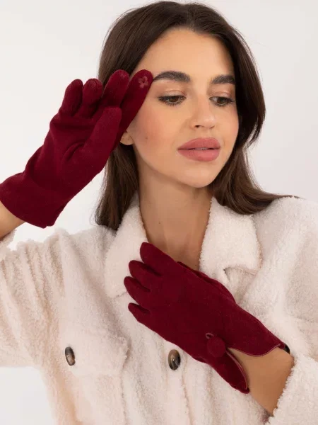 Mănuși Fashionhunters bordo