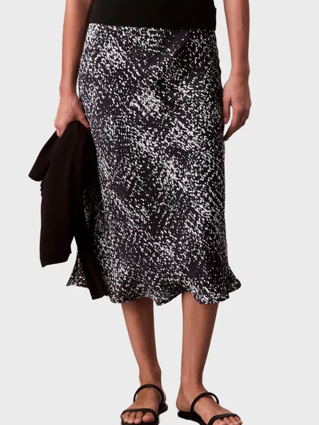 Атласная юбка Calvin Klein с принтом