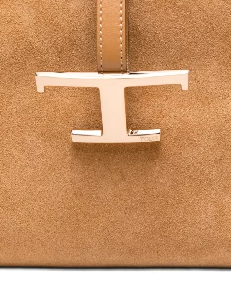 Semišová kabelka Tod's s přezkou hnědá