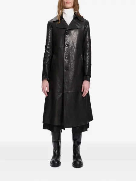 Palton Ann Demeulemeester din piele negru