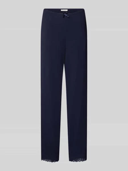 Spodnie od piżamy o kroju relaxed fit z mieszanki Christian Berg Woman granatowe