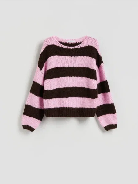 Reserved Pulover în dungi multicolor