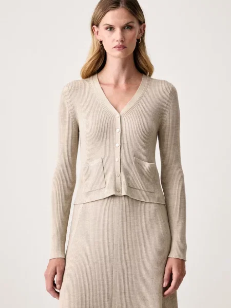 BOSS cardigan pentru femei din lână Feryn bej