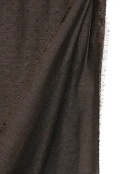 Fular Tom Ford cu franjuri din jacard maro