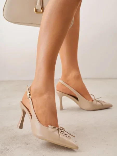 Pantofi stiletto Azimuna închis bej