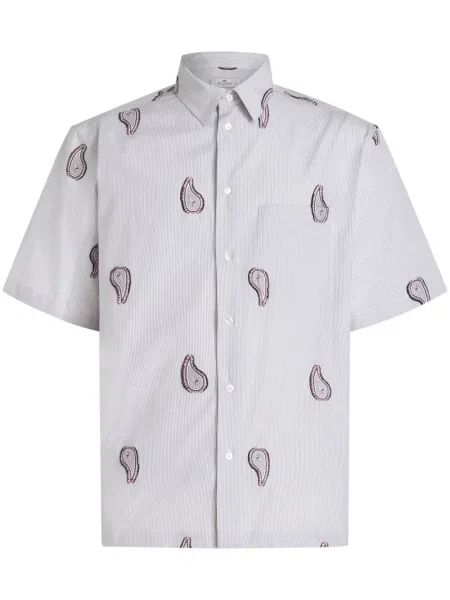 Риза Etro с принт с пейсли десен синьо