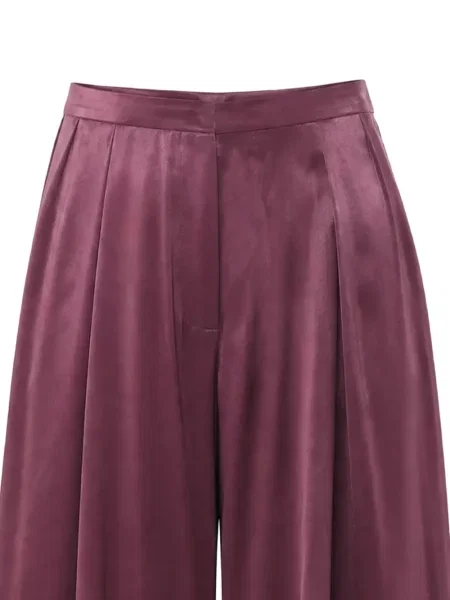 Pantaloni palazzo Danamé din satin violet