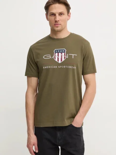 Gant t-shirt z nadrukiem zielony