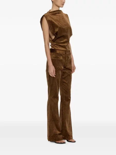 Pantaloni Christopher Esber de catifea cord maro