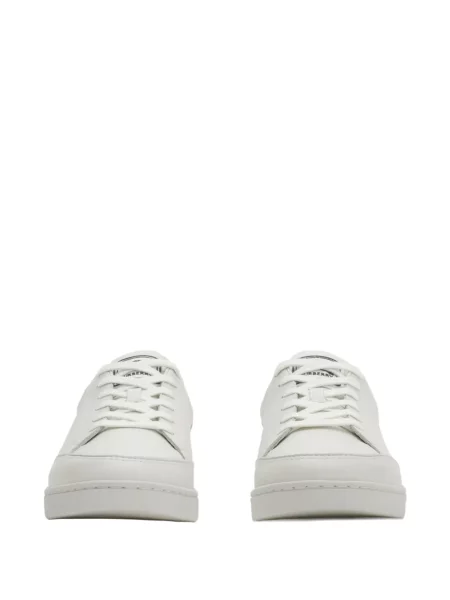 Bőr kockás sneaker Burberry fehér