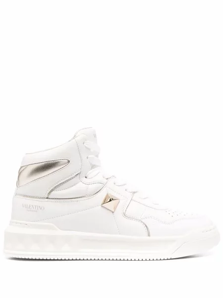 Sneakerși Valentino Garavani cu șireturi din dantelă alb