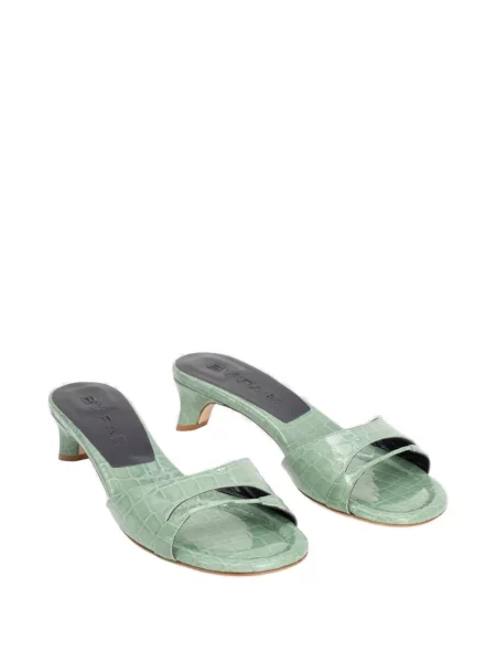 Papuci tip mules By Far slip-on verde