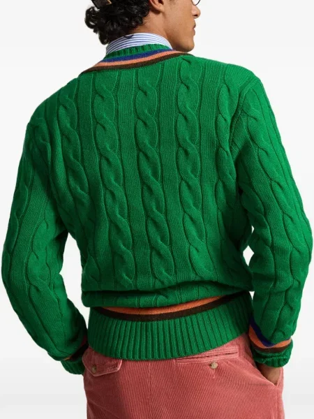 Șosete Polo Ralph Lauren cu broderie în carouri de flanelă verde