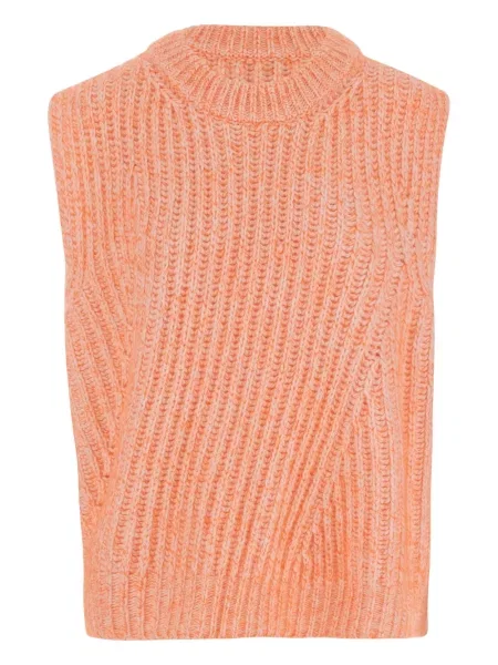 Pulover Sa Su Phi fără mâneci cu decolteu în U portocaliu
