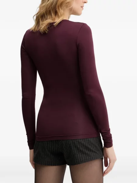 Lung top La Mania cu decolteu rotund violet