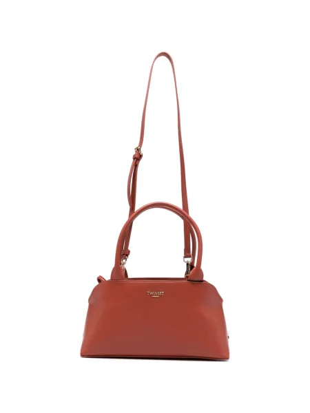 Geantă Twinset cu autograf maro