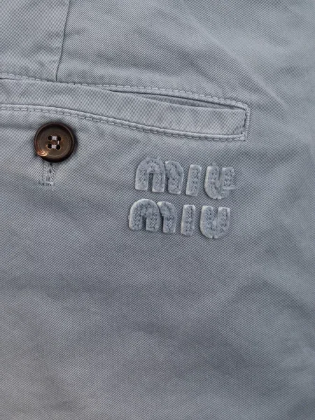 Pantaloni Miu Miu cu broderie albastru