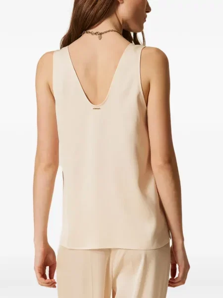 Satenski top Twinset s V-izrezom